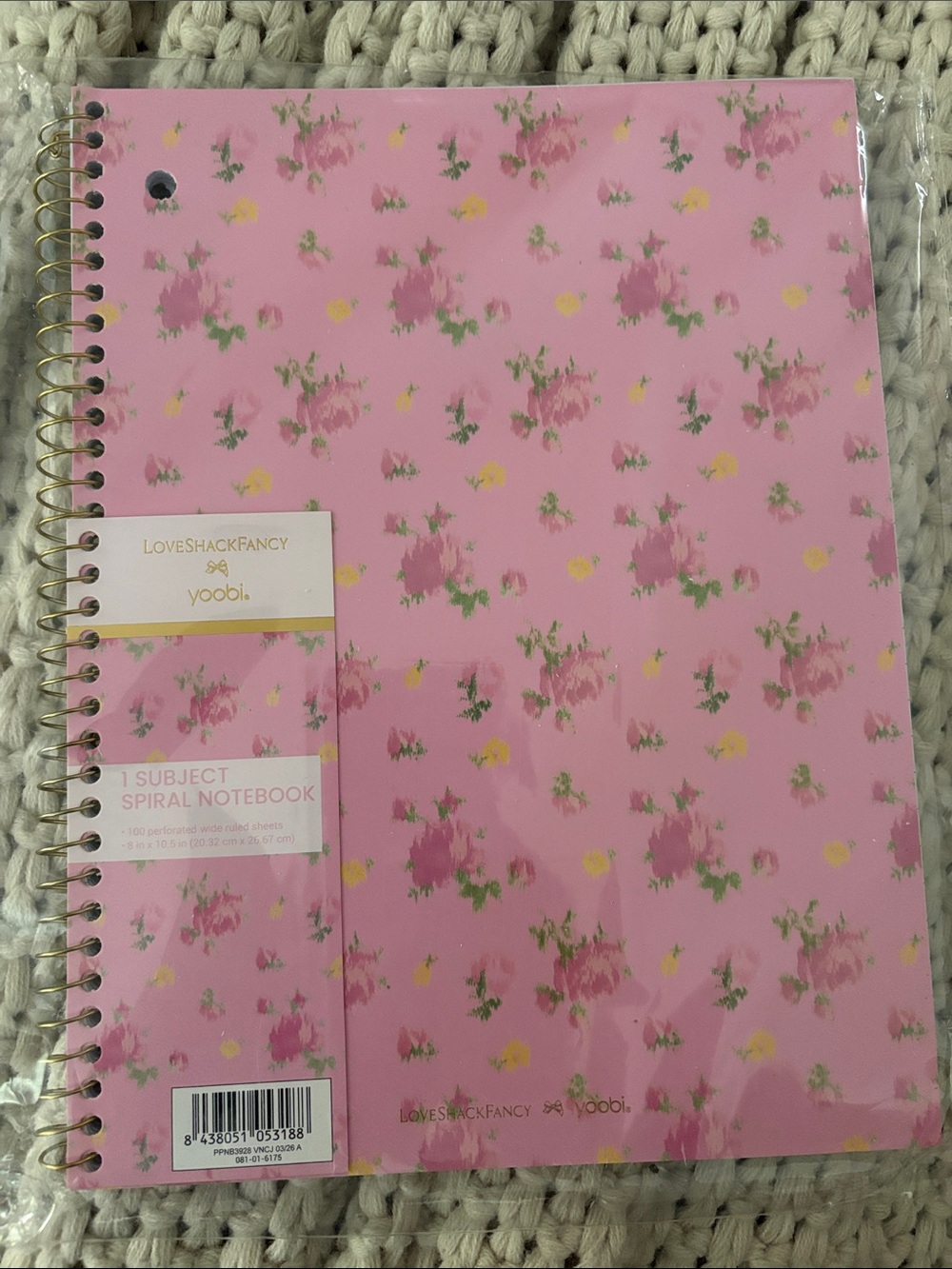 LoveShackFancy Pink Floral Spiral Notebook